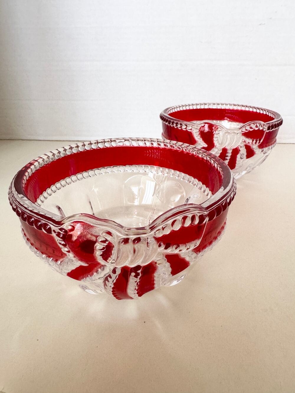 Mikasa Celebrations Ruby Red Crystal Dessert Bowls (two)
